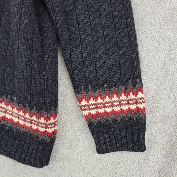 Vintage Land's End Mens XL 100% Wool Zip-Up Nordic Knit Sweater GT - Picture 7 of 8